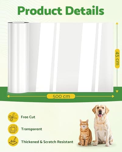 Detalle de Gimars Protector para sofá y puertas contra arañazos de gatos (30 cm x 5 m) con cinta transparente autoadhesiva