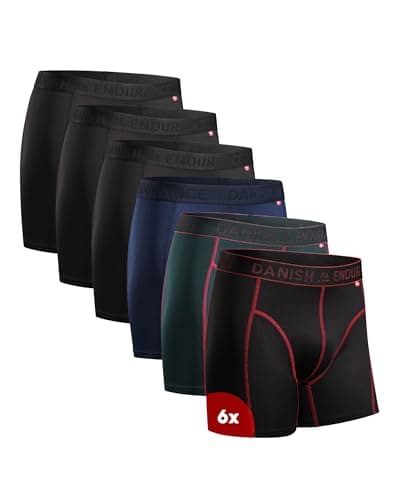Detalle de DANISH ENDURANCE calzoncillos bóxer deportivos hombre (pack de 6) ajustados y transpirables