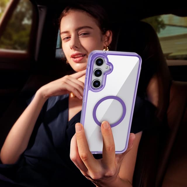 Thumbnail 6 de XTCASE Coque magnétique MagSafe pour Samsung Galaxy A55 5G avec dos transparent (violet)