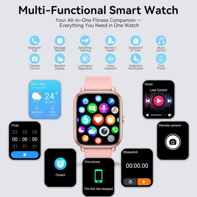 Thumbnail 6 de Smartwatch cardio 1,83 pouce IP68 rose