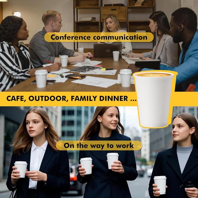 Thumbnail 6 de RACETOP 8 oz Disposable Coffee Cups 500 pack