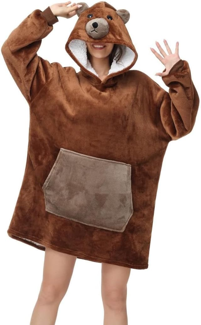 Detalle 1 de chuangminghangqi Kuscheldecke Hoodie Groß