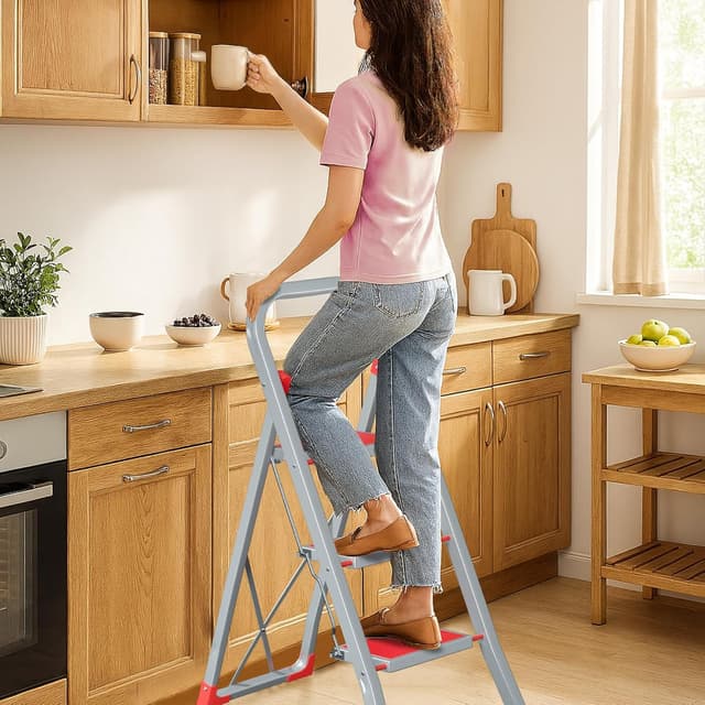 Thumbnail 4 de AMHANCIBLE EBSL03RD 3‑Stufen Trittleiter bis 150 kg 🪜