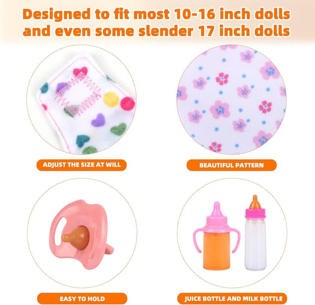Detalle 2 de CARANOVO baby doll accessories 7-piece set