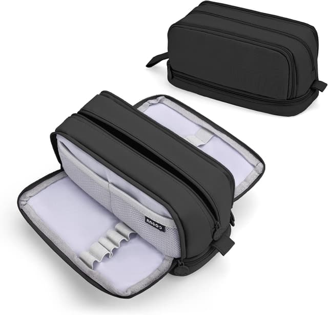 Detalle de Sciphylia astuccio grande con 4 scomparti, nylon e zip metallico per studenti e universitari