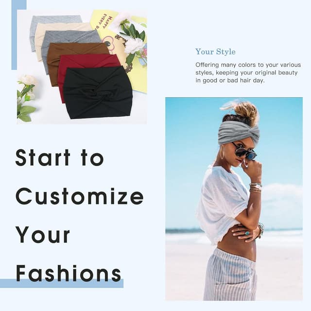 Detalle 1 de Tobeffect 7'' Extra Wide Headbands, 6 Pack