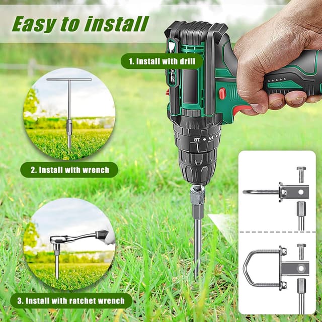 Thumbnail 6 de Insaga Bodenanker / Erdanker 61 cm Heavy-Duty mit fester Schlaufe – zum Ein- bzw. Festschrauben