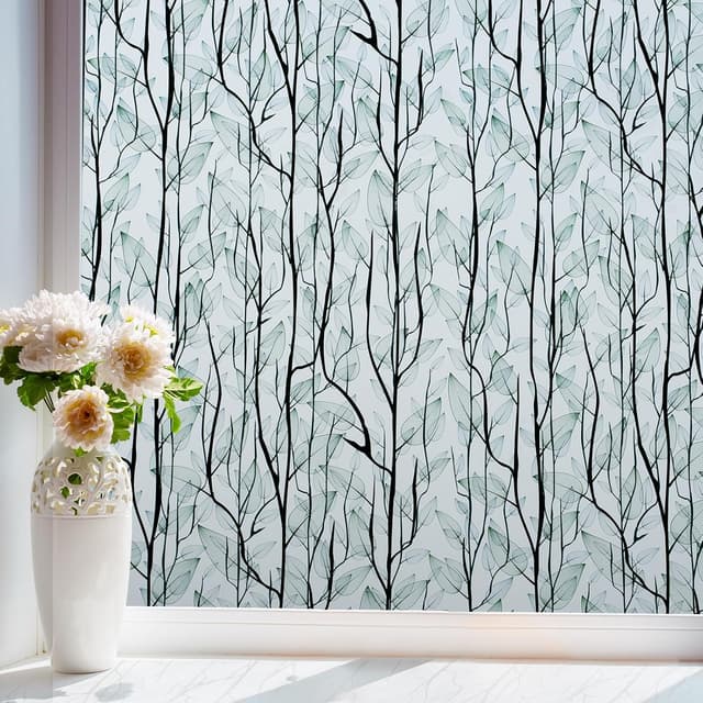 Detalle de dktie Fensterfolie Blickdicht – Sichtschutz-, Anti-UV- und Wärmedämmfolie, matt grün, 90x200 cm