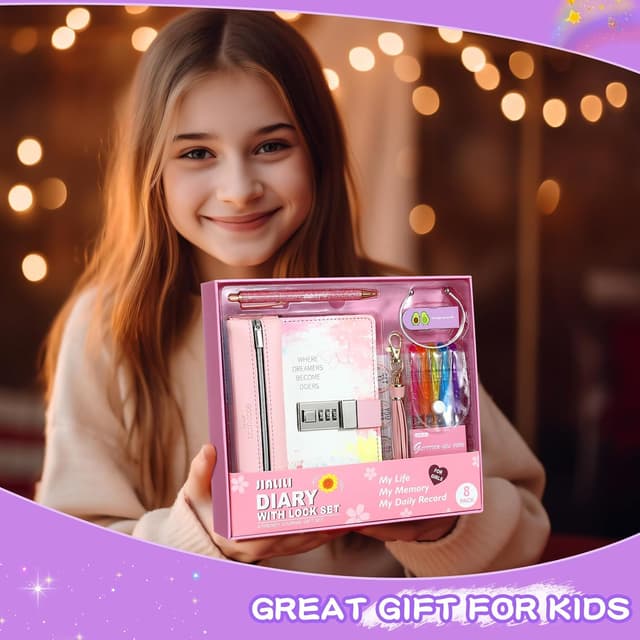 Thumbnail 4 de JIALILI Diary with Lock for Girls 8 12