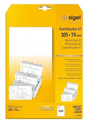 Detalle 2 de SIGEL Lp701 160 fiches Bristol đź“„
