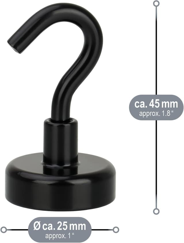 Detalle 2 de Crochets magnétiques en néodyme com-four® (5 pièces) avec force annoncée jusqu’à 5 kg
