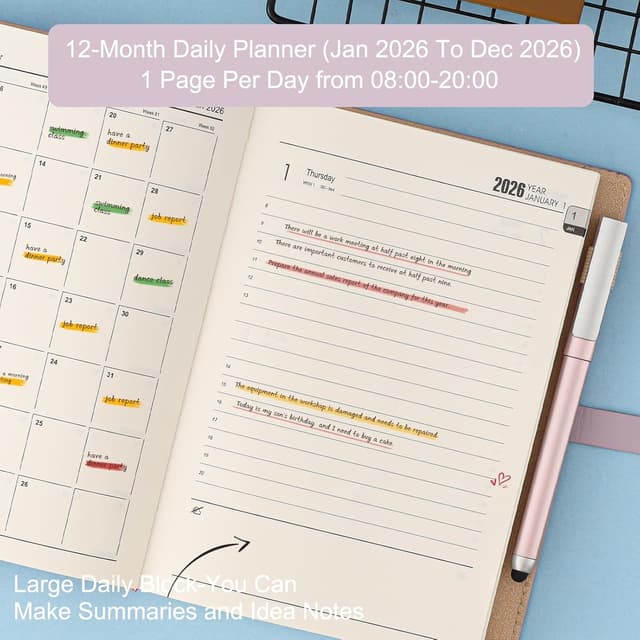 Detalle 2 de Agenda académica 2026 A5 día por página 14 x 21,5 cm