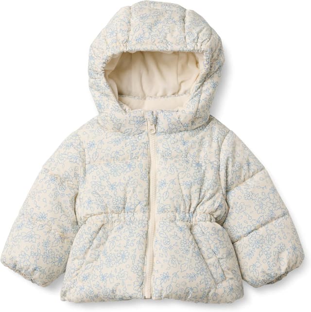 Detalle de Amazon Essentials Girl’s Water-Resistant Hooded Puffer Jacket (Sofia Grainge collaboration)