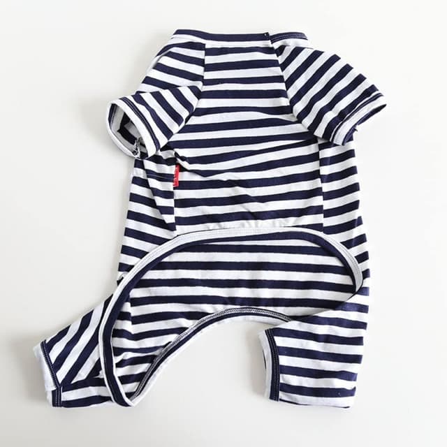 Detalle de BT Bear Fat Dog Clothes Classic Striped Pyjamas Dog Onesie Jumpsuit (Black, Size M)