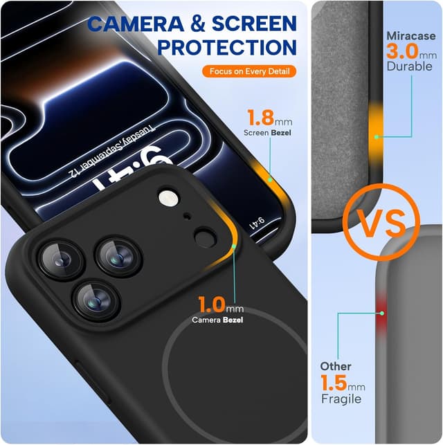 Detalle 2 de Miracase iPhone 17 Pro Max magnetic case, 0.118 in