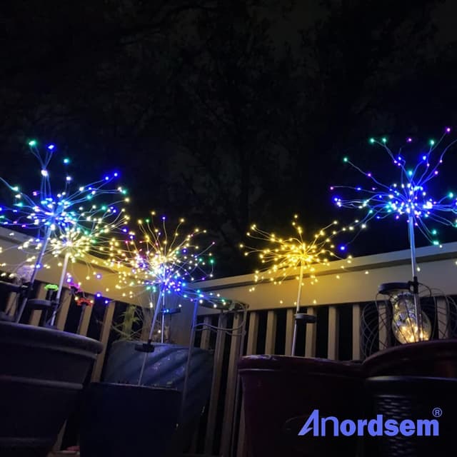 Thumbnail 6 de Anordsem Solar Lights Outdoor Garden – Waterproof LED Firework Starburst Lamp for Patio, Path & Fence