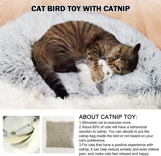 Detalle de Nepfaivy Flapping Bird cat toy with catnip 🐱