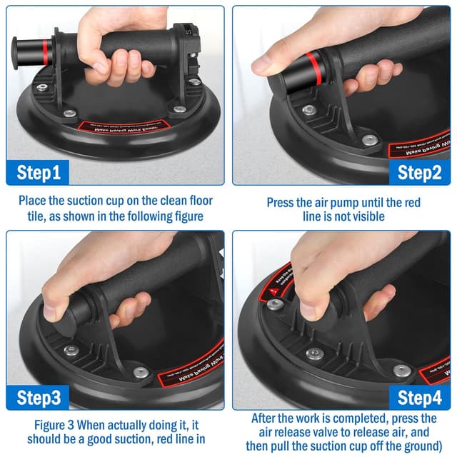Detalle 1 de Glass suction lifters 8 inch, 220kg load