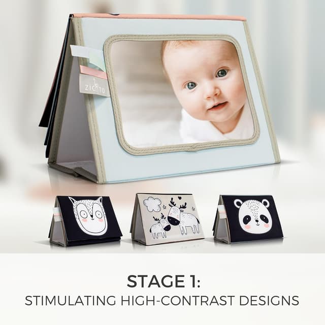 Thumbnail 4 de Soft Tummy Time Book with Mirror Baby Toy 📘