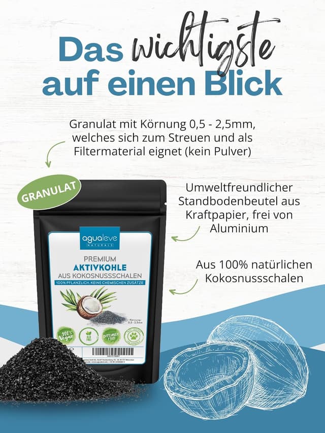 Thumbnail 1 de AGUALEVE Aktivkohle Granulat 200g
