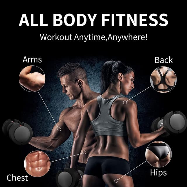 Detalle 2 de EnterSports Adjustable Dumbbells 12kg set