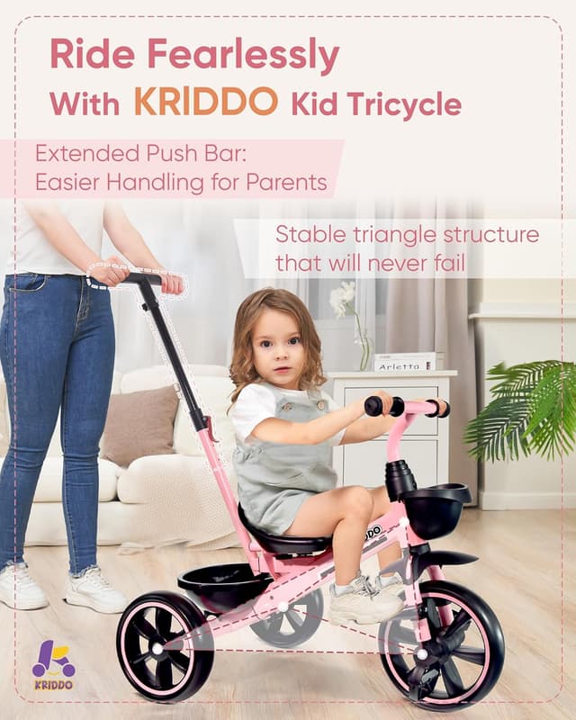 Thumbnail 4 de KRIDDO 2-in-1 Toddler Tricycle 18 Months