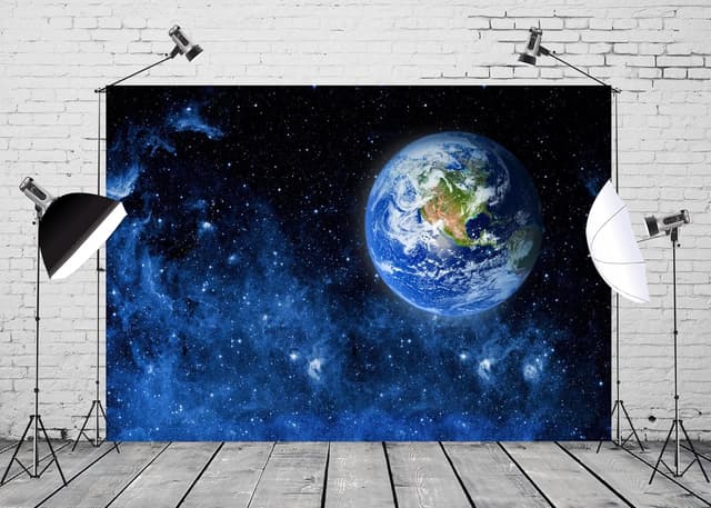 Detalle de CORFOTO 7x5ft Space Universe Earth Halo Backdrop Fabric for Photo Booth & Party Photography