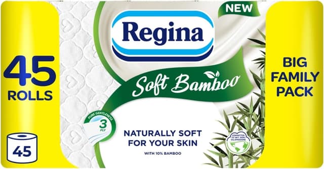 Detalle de Regina Soft Bamboo Toilet Tissue 45 Rolls