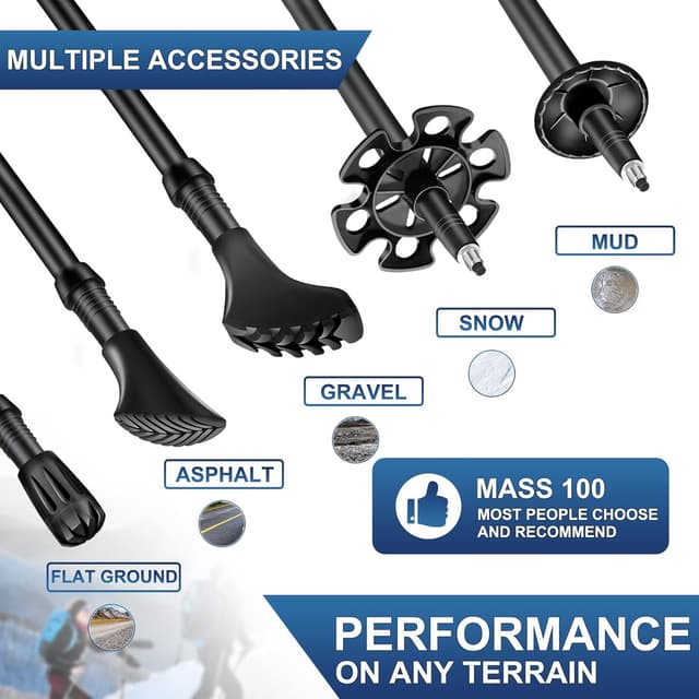 Detalle 2 de AUTOPkio bâtons de marche télescopiques en aluminium pour femmes (65 à 135 cm)