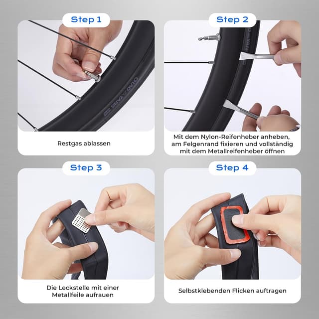 Thumbnail 4 de Fahrrad Reparaturset 16-in-1 Kompakt aus Stahl Schwarz