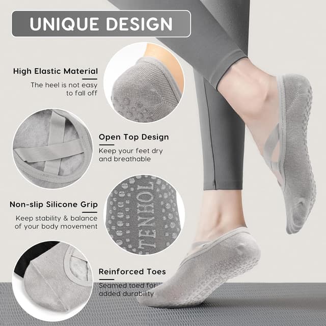 Detalle 2 de Bafiwu calcetines Pilates antideslizantes 35‑40