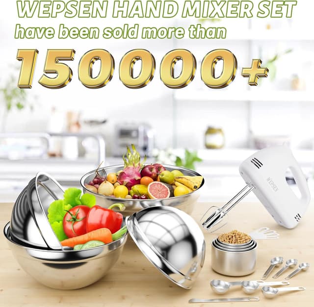Detalle 2 de WEPSEN Hand Mixer Set 200W, 5 speeds