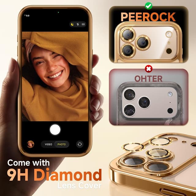 Detalle de Magnetic Glitter Case for iPhone 17 Pro Max with MagSafe Ring & Integrated Lens Protection