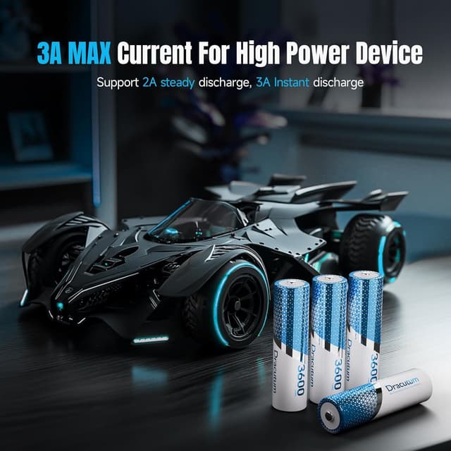 Thumbnail 6 de Wiederaufladbare AA Lithium-Akkus (8er-Set) mit Ladegerät, 1,5V – 3.600 mWh, bis zu 2.000 Zyklen