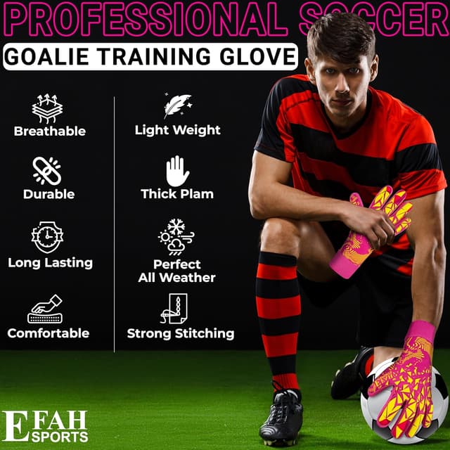 Thumbnail 2 de EFAH SPORTS Goalkeeper Gloves for Youth with Strong Grip