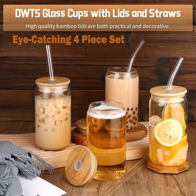 Detalle de DWTS DANWEITESI 16oz Glass Cups 🥤