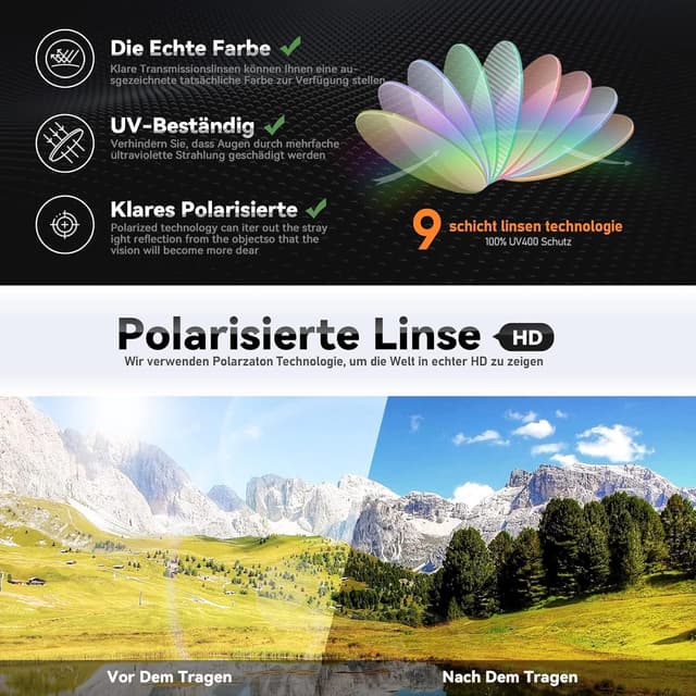 Thumbnail 6 de Occhsouo Polarisierte Halbrahmen Sonnenbrille