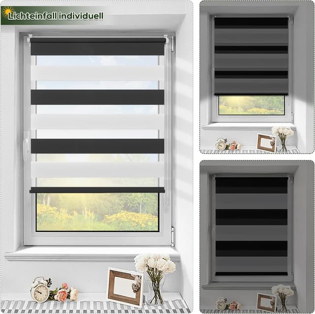 Detalle 2 de Doppelrollo Klemmfix ohne Bohren B35xH150