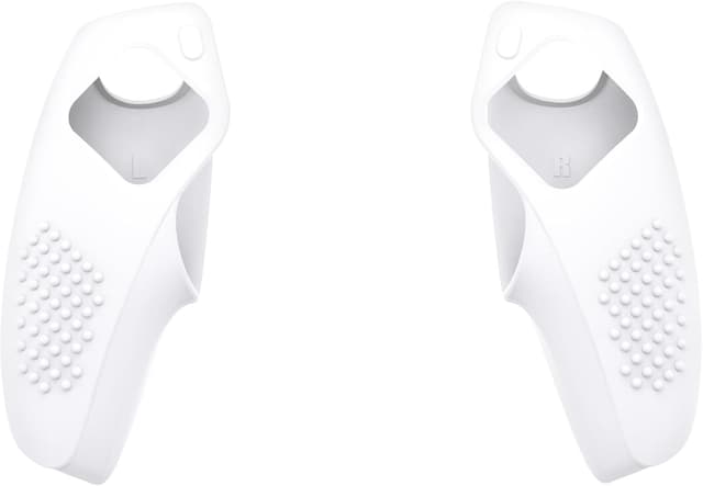 Detalle de PlayVital 3D Studded Edition White ergonomic silicone grips case for PS5 controller