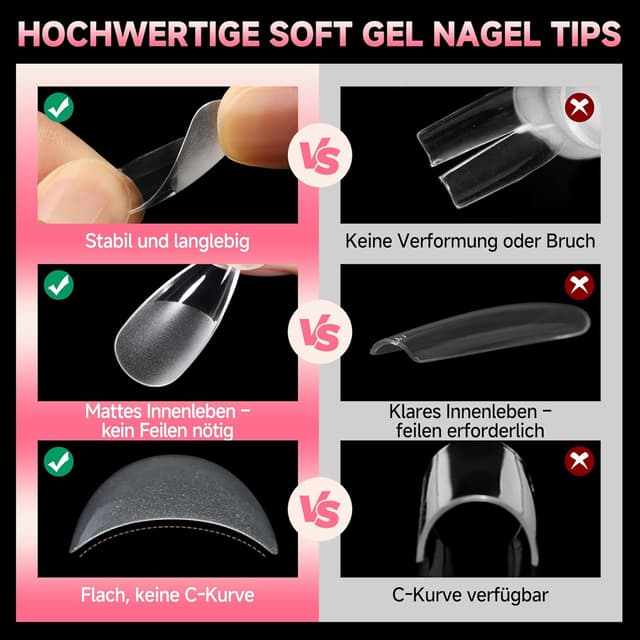 Detalle de UNA GELLA Stiletto Nail Tips Set 216 Stück