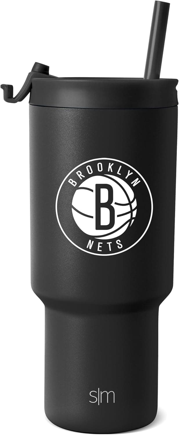 Detalle de Simple Modern Officially Licensed NBA 30oz Tumbler (Flip Lid & Straws) — Trek Collection