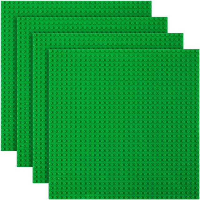 Detalle de HOTUT Bauplatte Classic im 4er-Set (25,5 x 25,5 cm) – kompatibel mit gängigen Konstruktionsbausteinen