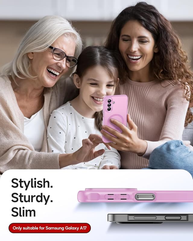 Thumbnail 6 de LeYi magnetic MagSafe-style phone case for Samsung Galaxy A17 4G/5G (2-pack screen protectors) – Pink