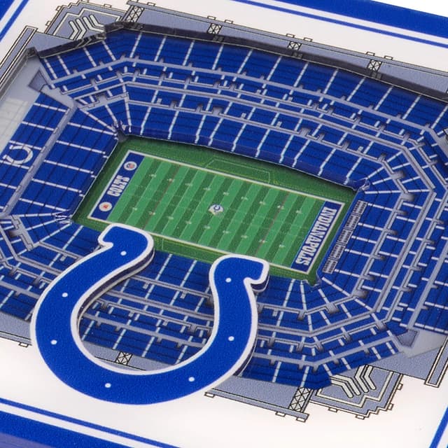Detalle de YouTheFan NFL Indianapolis Colts 3D StadiumView Coasters (Lucas Oil Stadium) — 4" x 4" 3D acrylic drink coasters