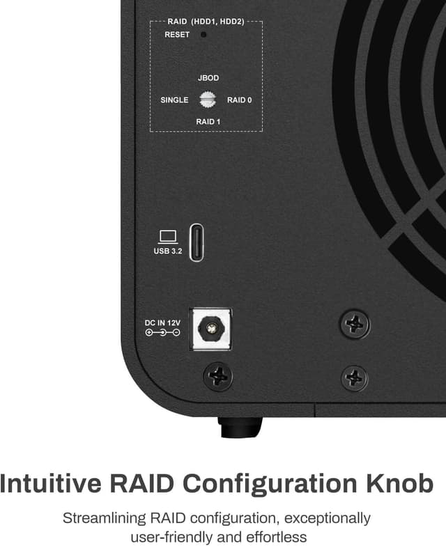 Detalle de TERRAMASTER D8 Hybrid HDD NVMe Enclosure USB 3.2 Gen 2 da 8 alloggiamenti (tipo C) con supporto RAID 0/1/JBOD