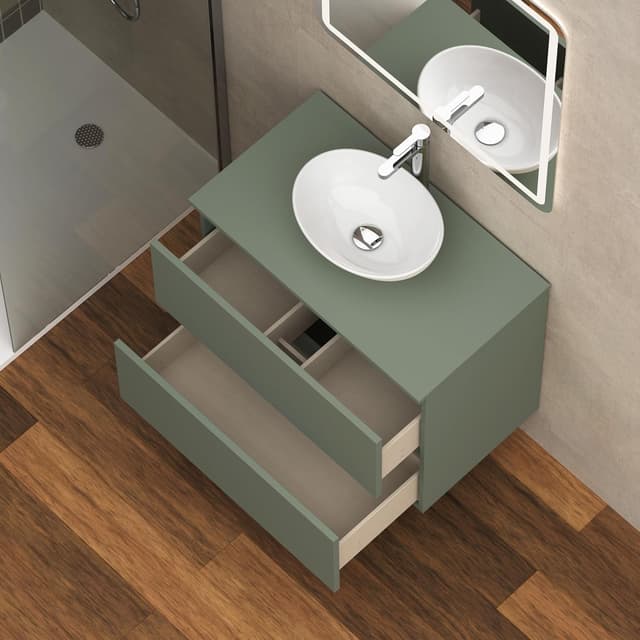 Detalle 2 de Baikal Mueble de Baño Klay 80 cm Verde Musgo