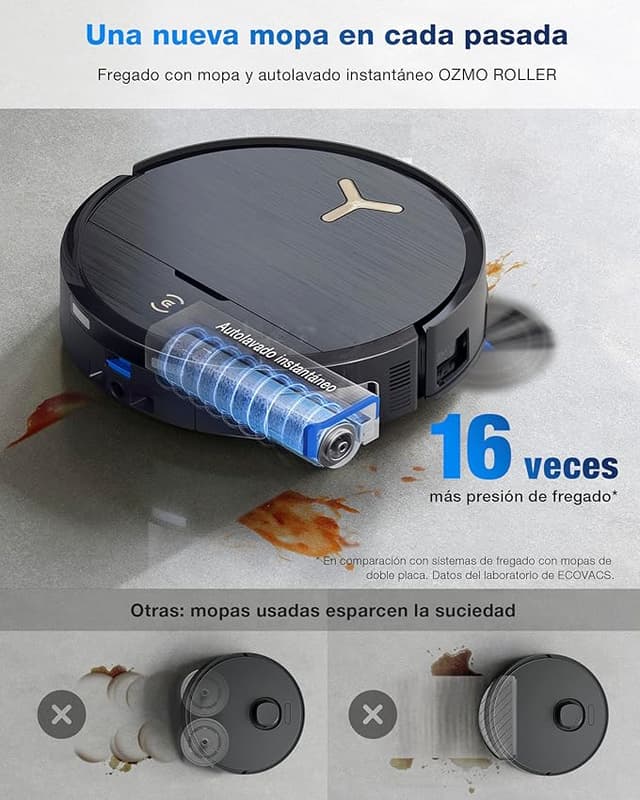 Detalle de ECOVACS DEEBOT X9 Pro Omni Robot Aspirador y Fregasuelos 🧹