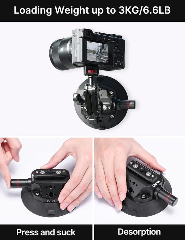 Thumbnail 4 de ULANZI SC-02 4,5" Saugnapf Halterung für Kamera