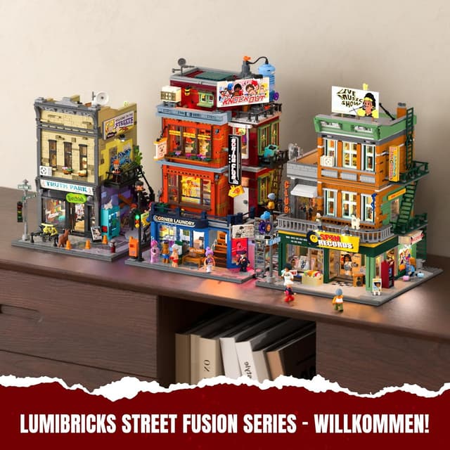Detalle 2 de Lumibricks Straßenfusion Boxclub (3036-teilig) mit Licht-Features – City Modular Building 19009