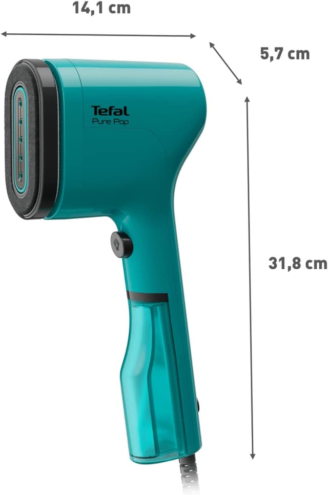 Detalle de Tefal Pure Pop Slim DT2024 handheld clothes steamer (70ml tank, no ironing board needed)